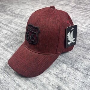 Open Road Route 66 Red Baseball Cap Hat US Highway New With Tag Vtg
